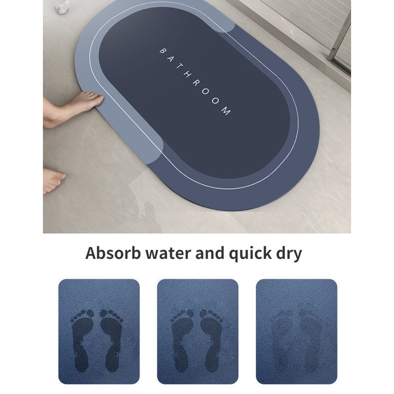 Fast-Drying Diatomite Bath Mat - Super Absorbent & Non-Slip